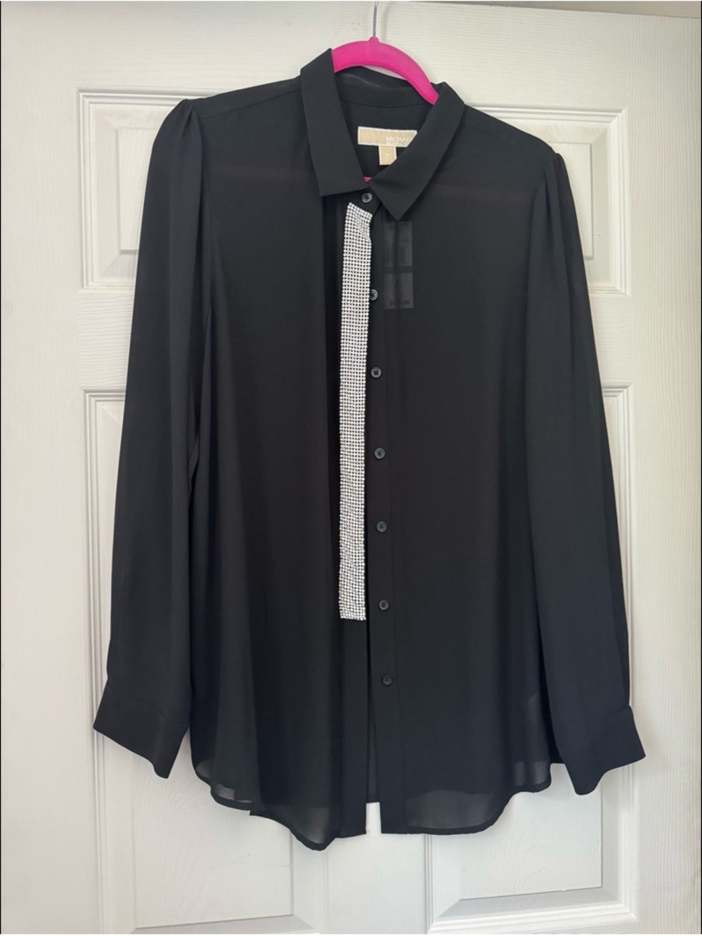 Michael Kors Black Blouse with Rhinestone Trim